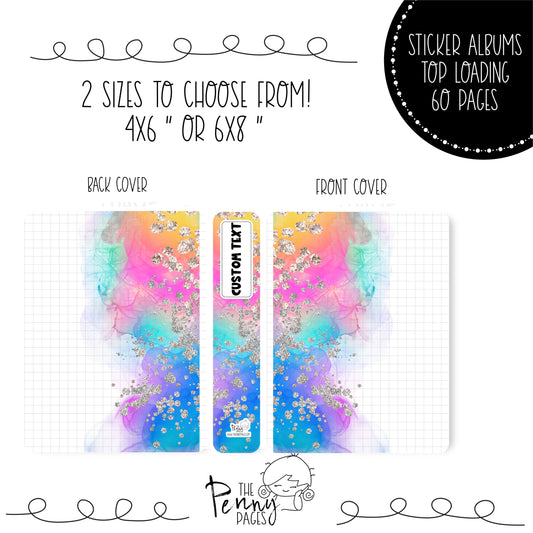 Abstract and grid - Neon Rainbow - Sticker Album