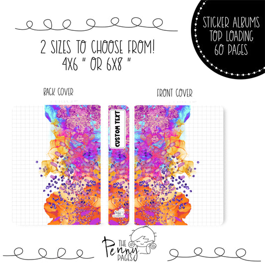 Abstract and grid - Orange and Blue Confetti - Sticker Album