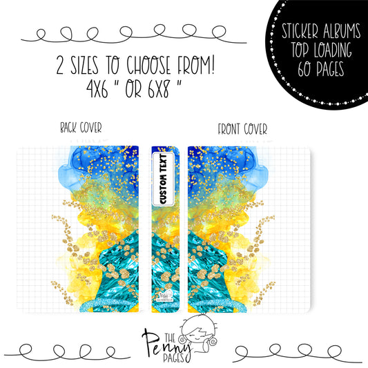 Abstract and grid - Blue and Yellow - Sticker Album