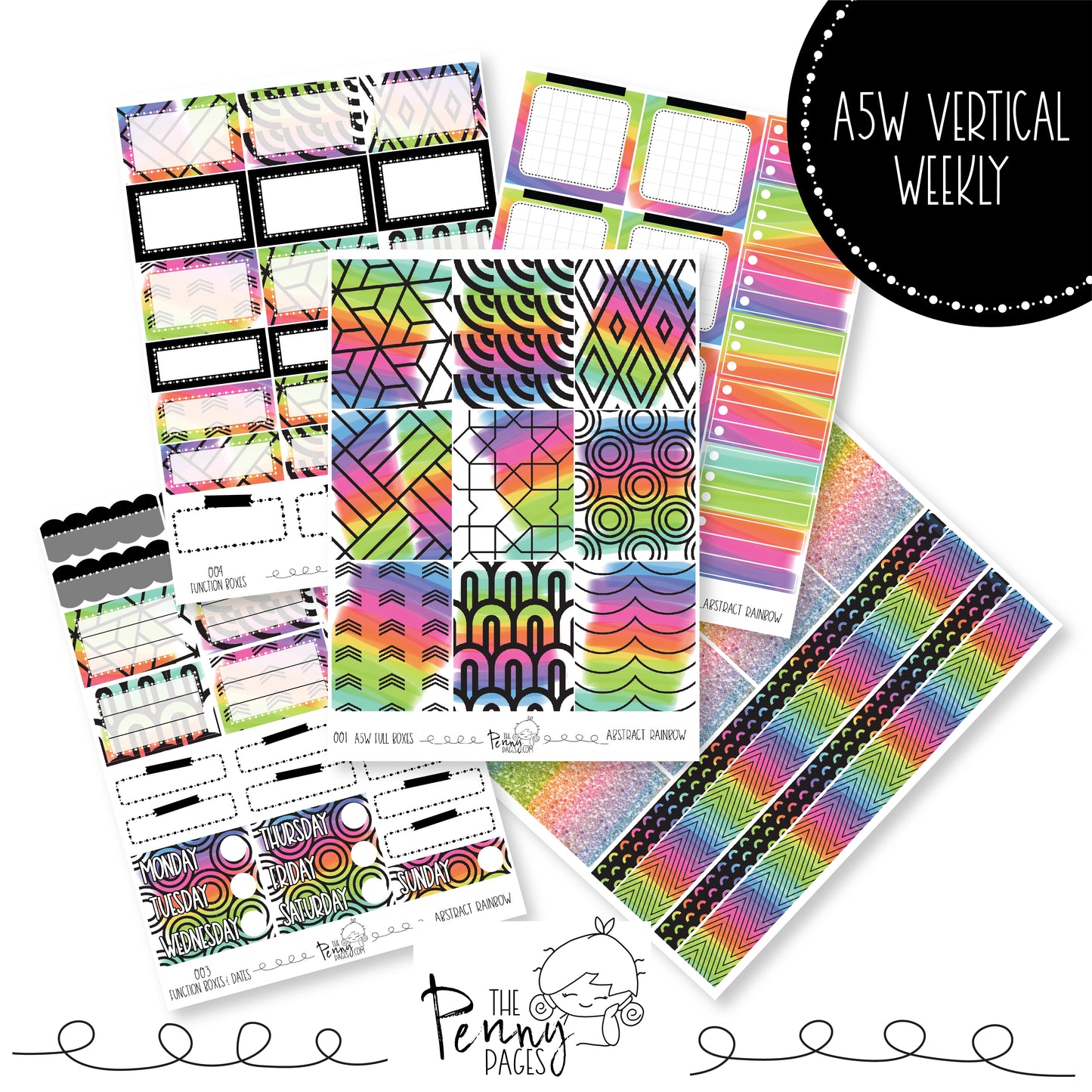 A5W weekly kit - Abstract Rainbow