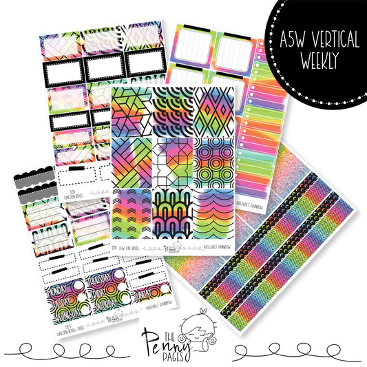 A5W weekly kit - Abstract Rainbow