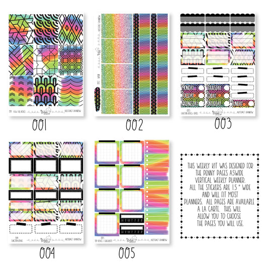 A5W weekly kit - Abstract Rainbow