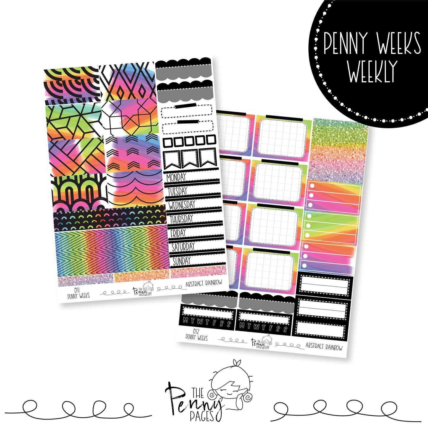 Penny Weeks weekly kit - Abstract Rainbow