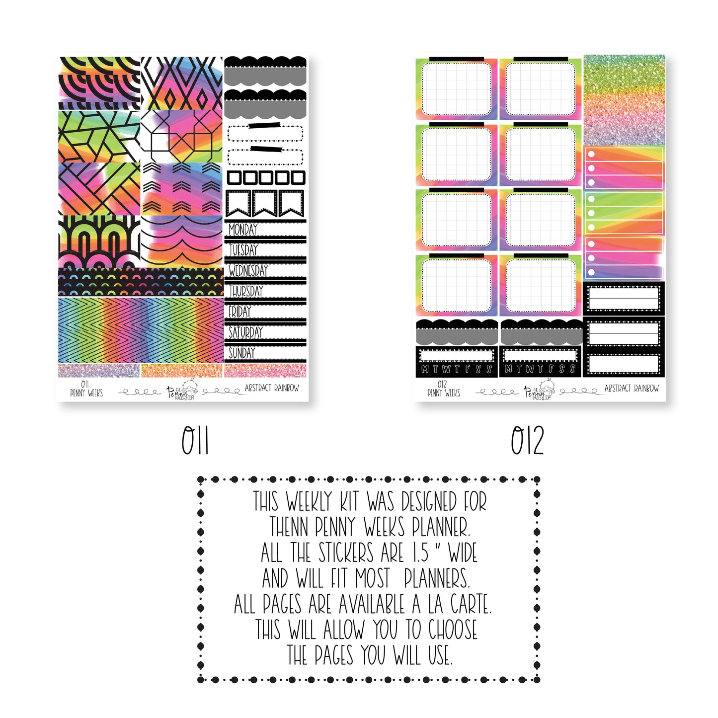 Penny Weeks weekly kit - Abstract Rainbow