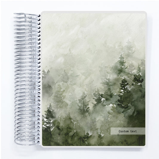 Watercolor Foggy Trees - B6 Health & Food Log Daily Planner