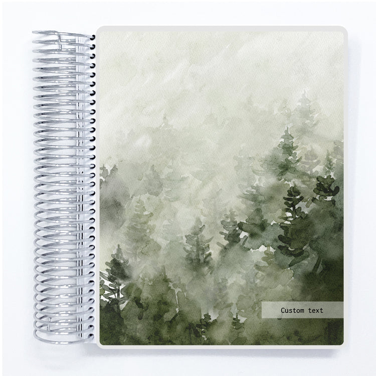 Watercolor Foggy Trees - A5 Daily Be Productive Planner
