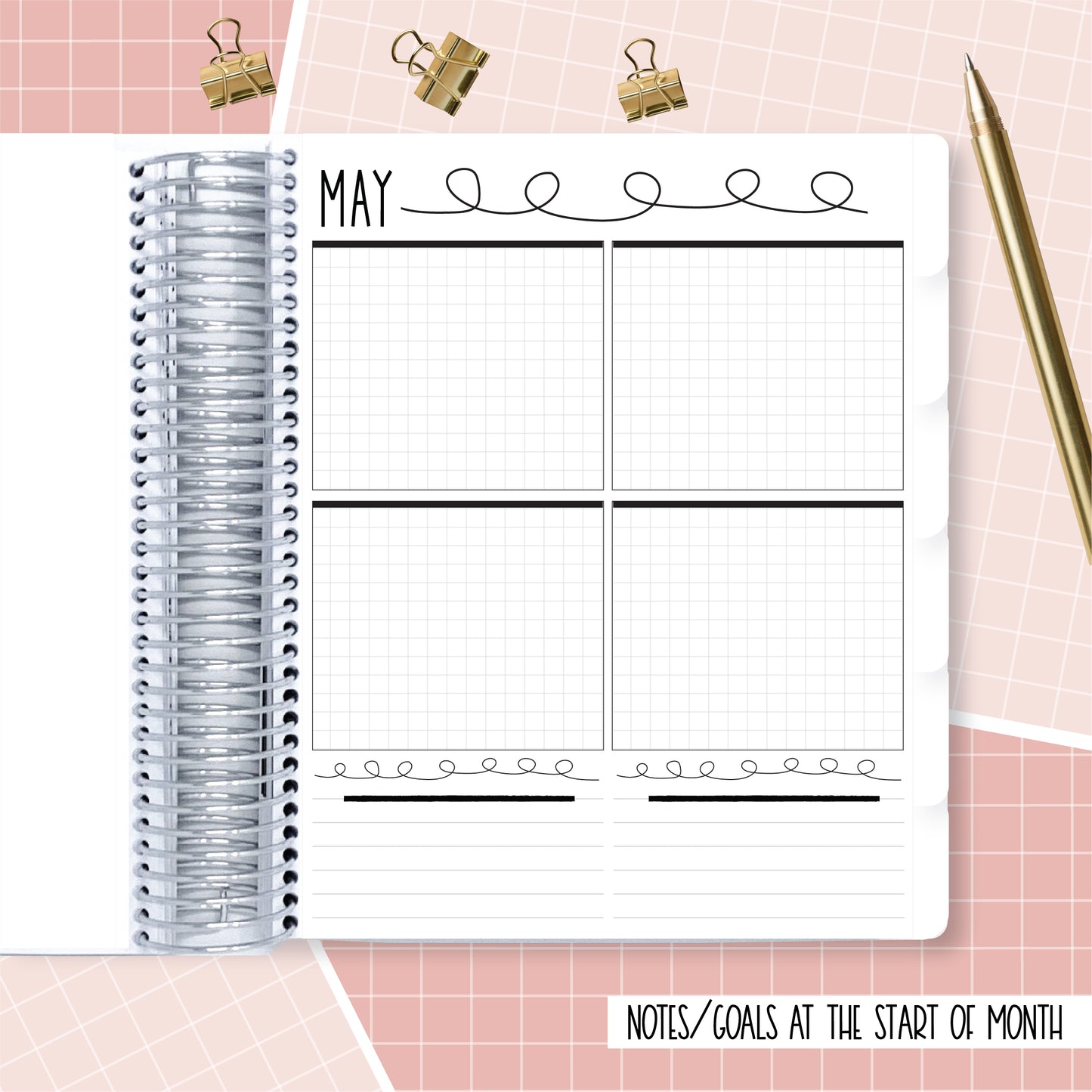 Bold Florals - A5 Wide - Health & Food Log Daily planner