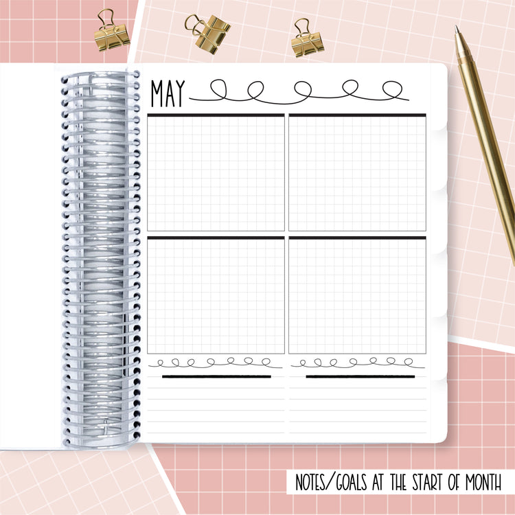 Rainbow Strokes - A5 Wide - Monthly Planner
