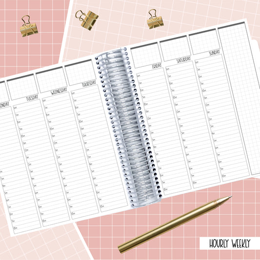 Stained Flowers - A5W - Hourly Weekly Planner