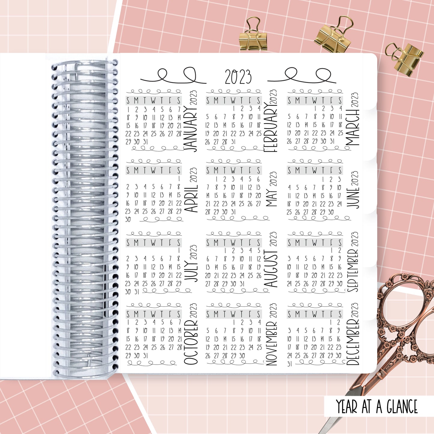 Retro Florals - A5W - Hourly Weekly Planner
