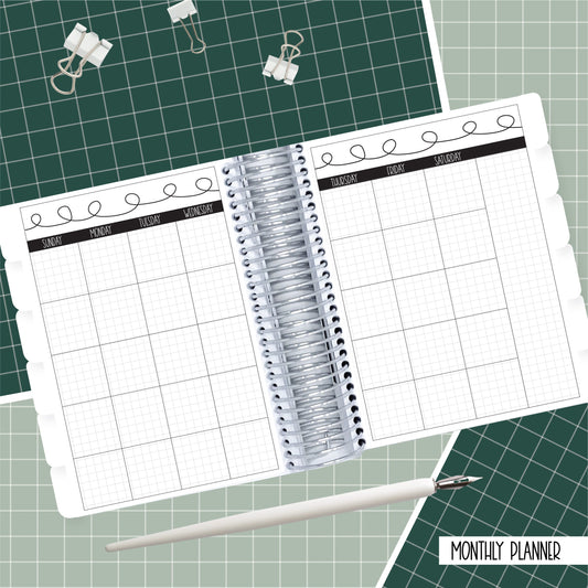 Pastel Rainbow Watercolor - B6 - Monthly Planner