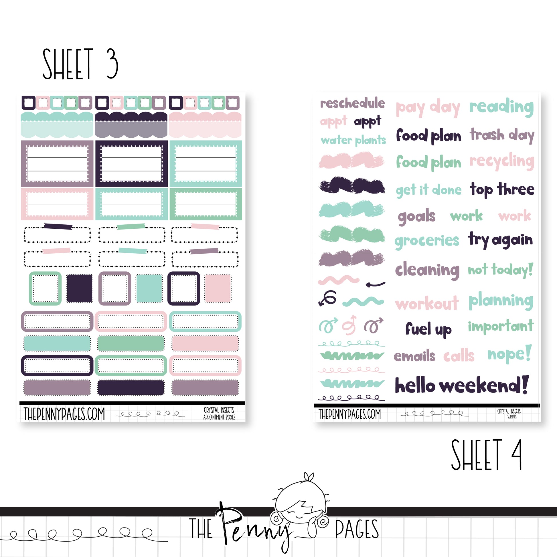 the printable planner stickers for the happy planner