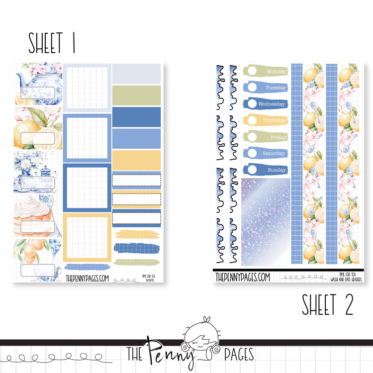 a set of two planner pages with flowers