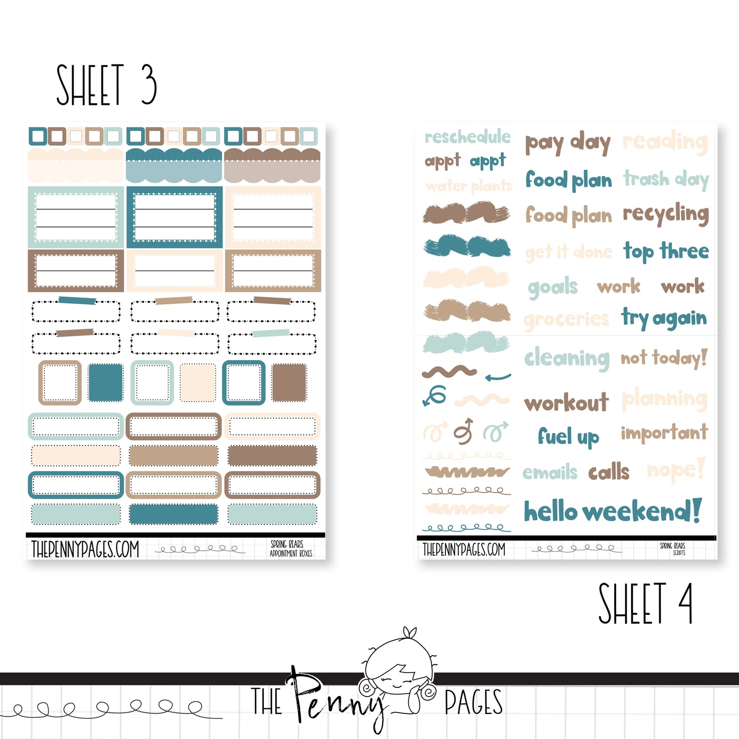 the printable planner stickers for the happy planner