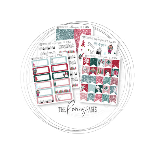 Let is Snow -  Red and Blue Version - Deco Bundle
