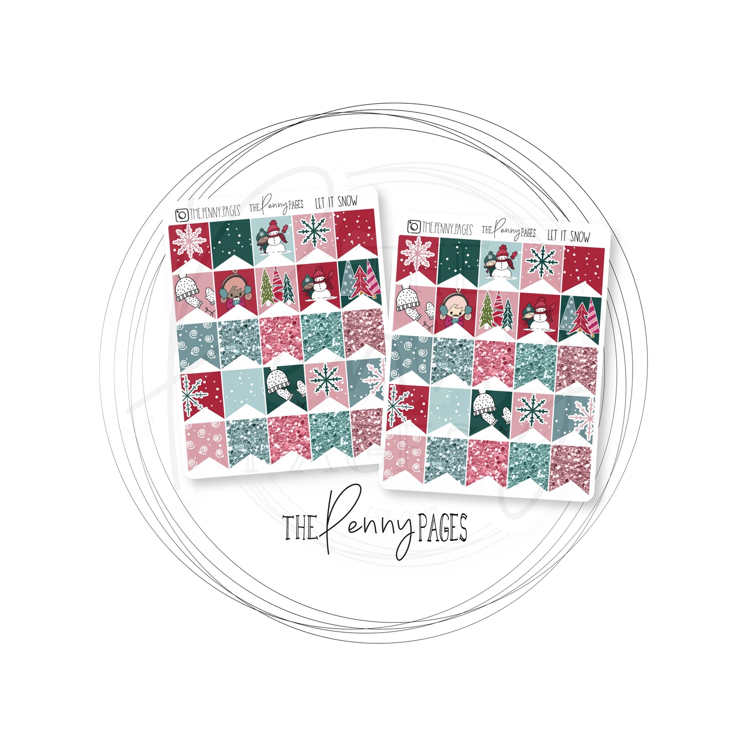 Let is Snow -  Red and Blue Version - Deco Bundle