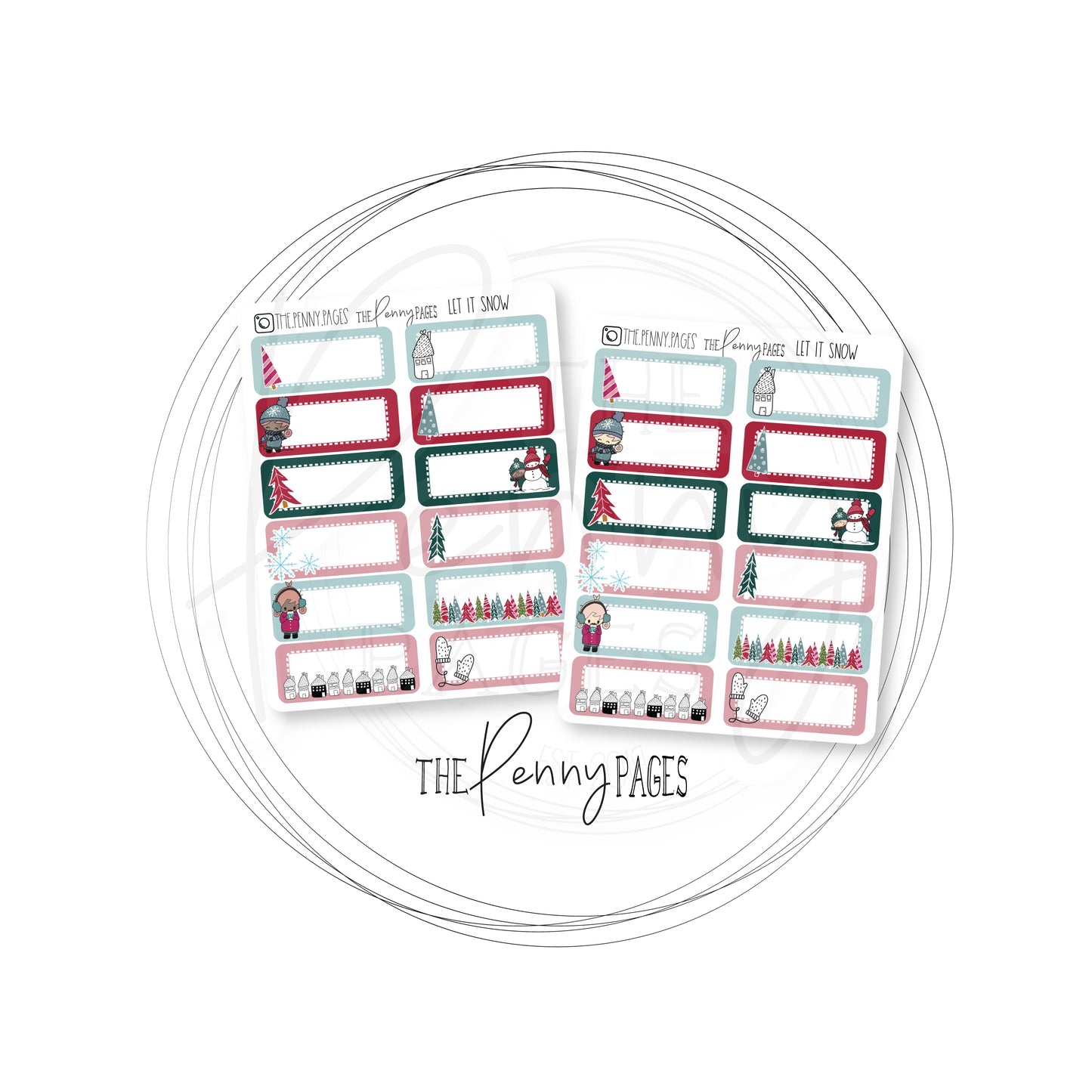 Let is Snow -  Red and Blue Version - Deco Bundle