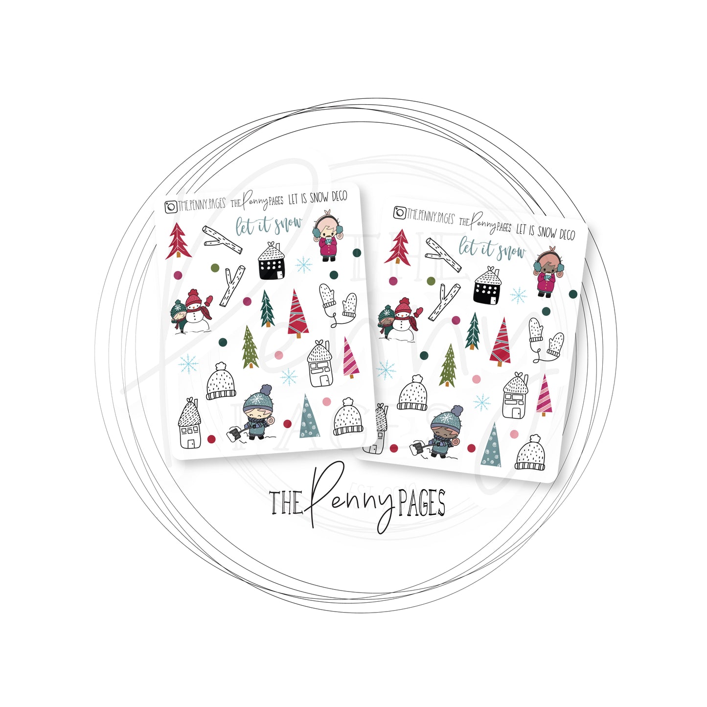 Let is Snow -  Red and Blue Version - Deco Bundle