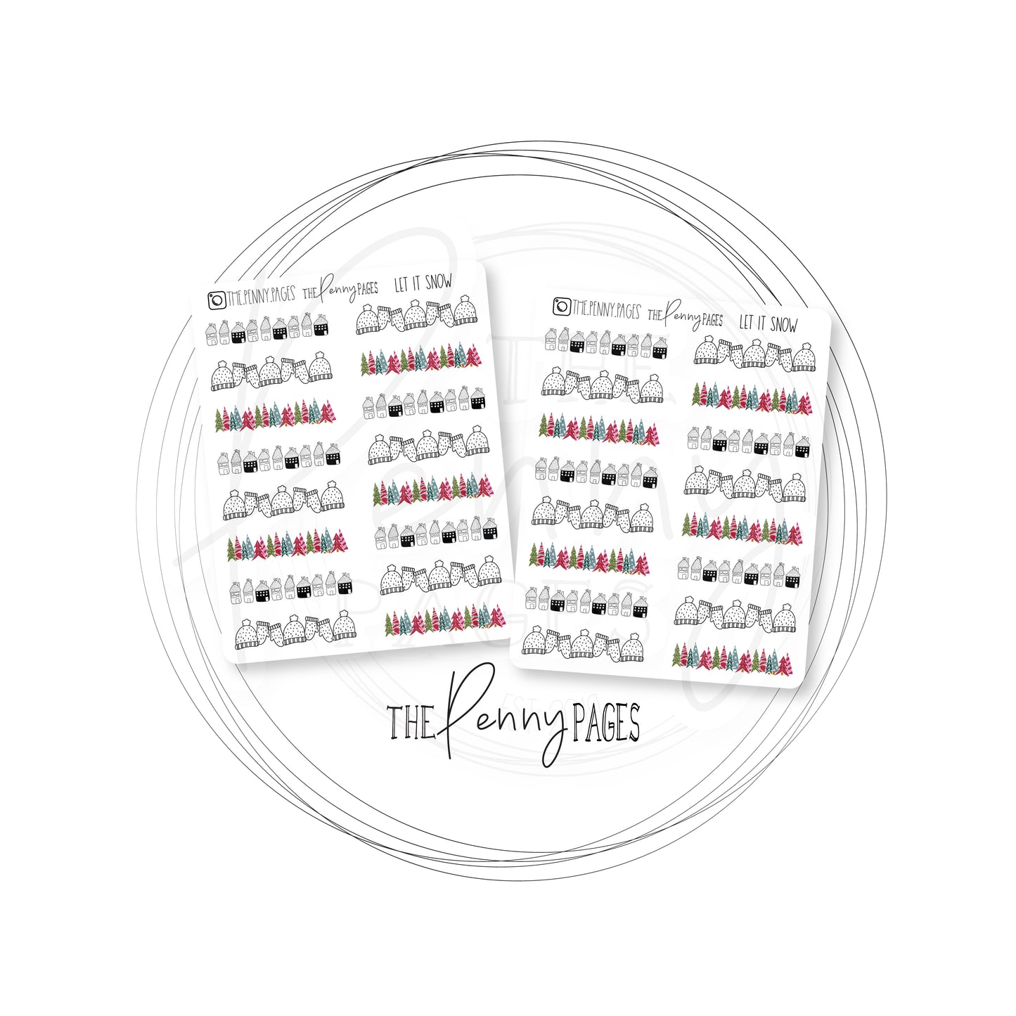 Let is Snow -  Red and Blue Version - Deco Bundle