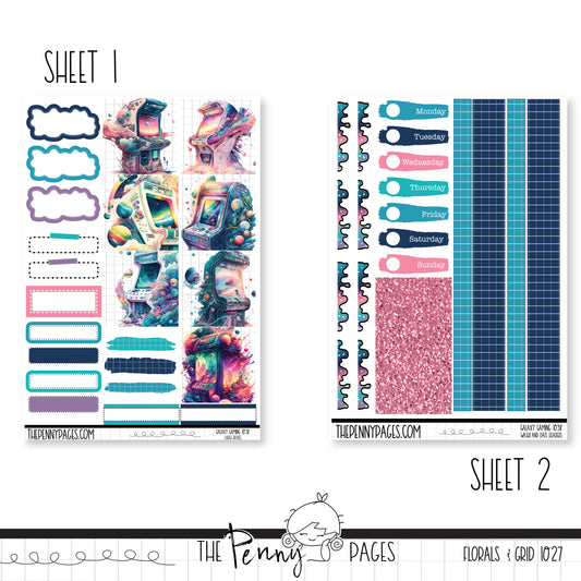 #1038 Galaxy Gaming   - B6 vertical weekly kit