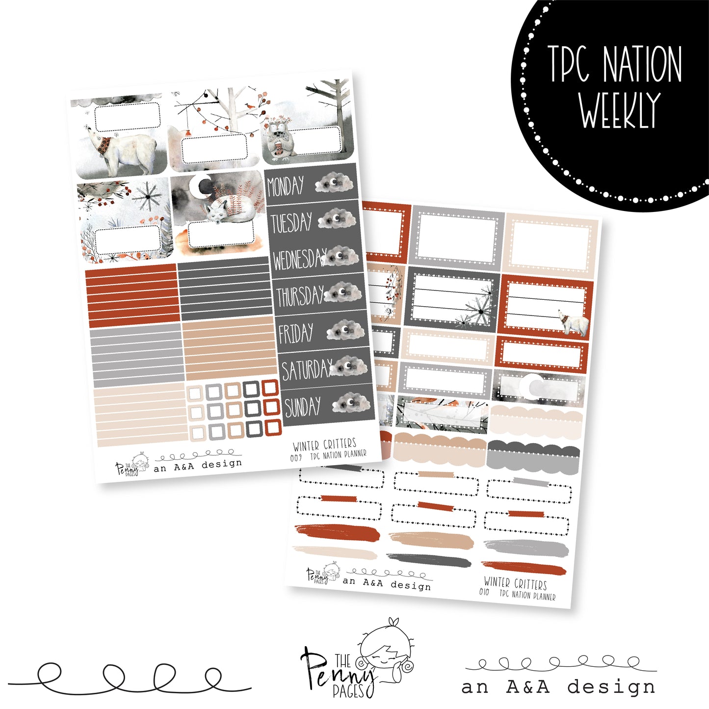 Pentrix Planner - Winter Critters