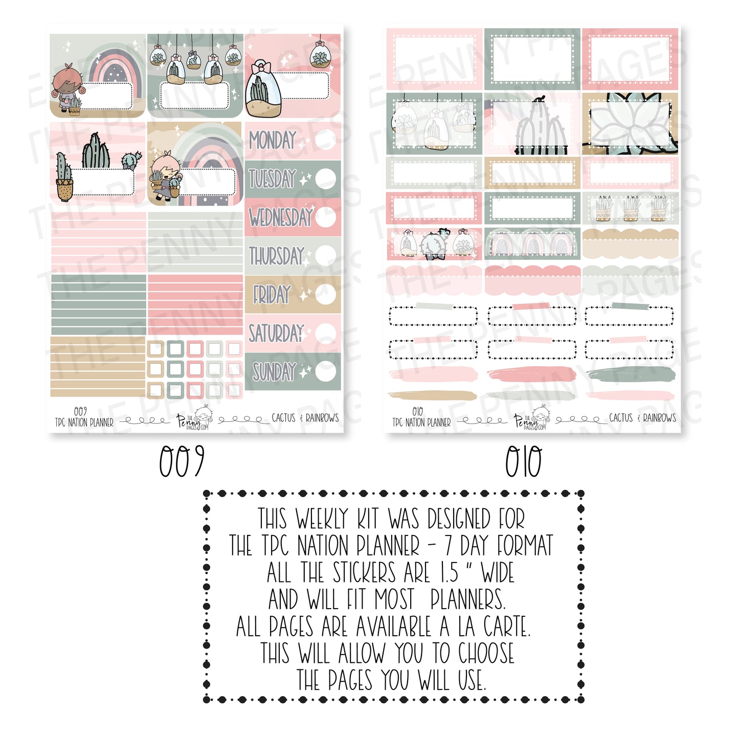 Pentrix Planner - Cactus and Rainbows