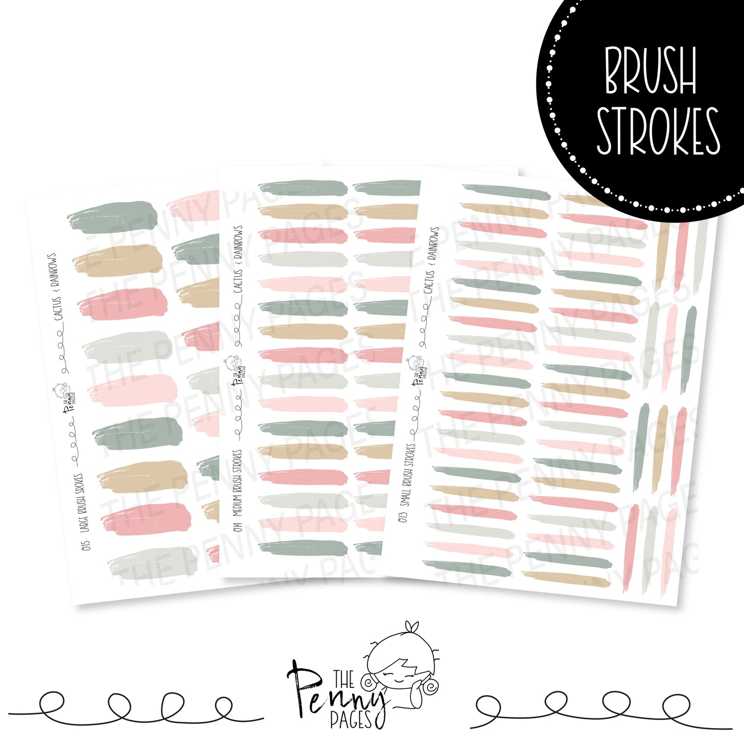 Brush Strokes - Cactus and Rainbows
