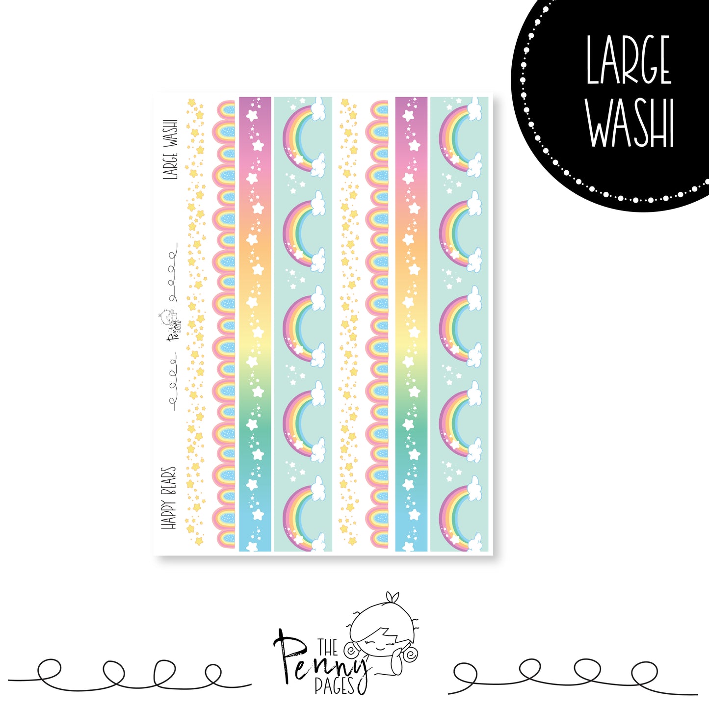 Large Washi - Happy Bears