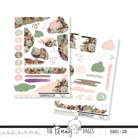 March - Florals & Grid - Journaling Kit