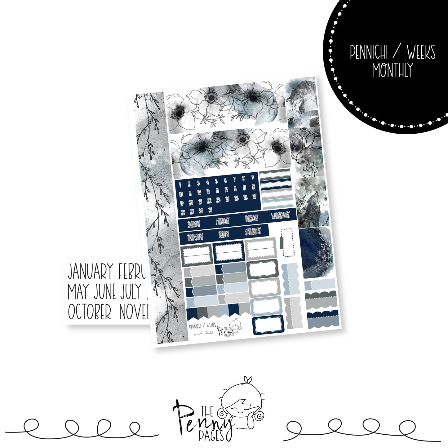 Various Size Monthly kit - Blue Moon