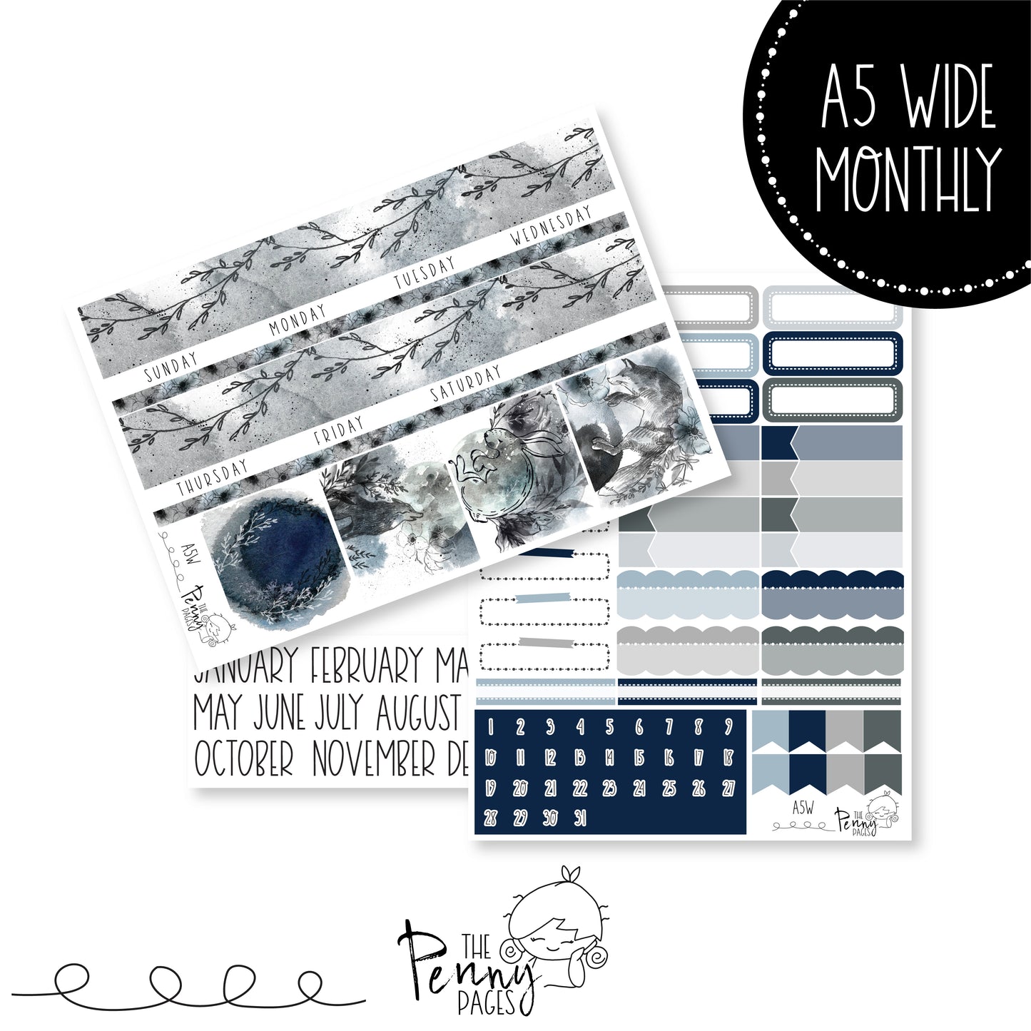 Various Size Monthly kit - Blue Moon