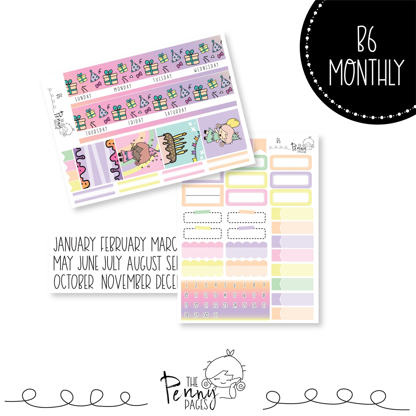 Various Size Monthly kit - Birthday