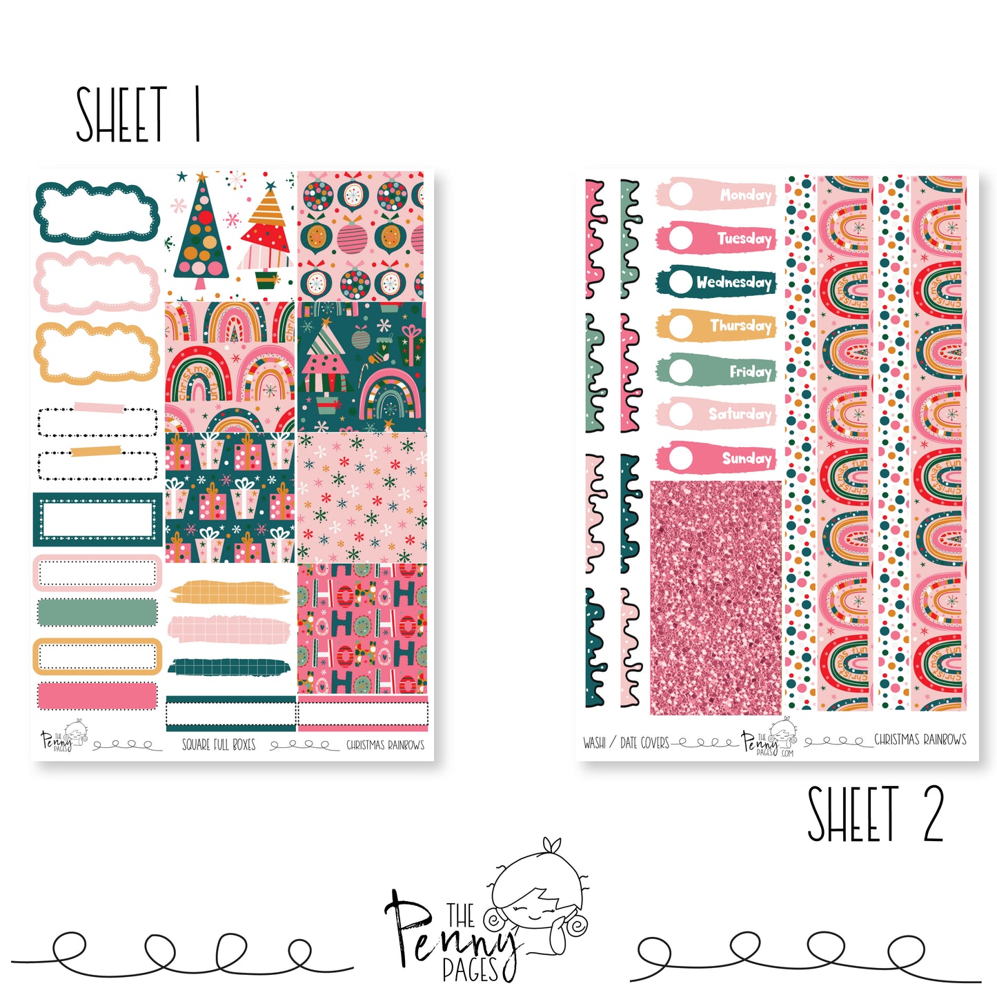 Christmas Rainbows - B6 vertical weekly kit