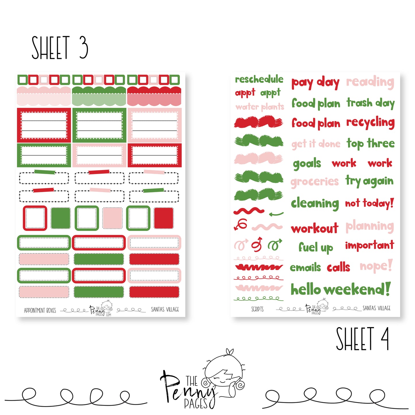 Santas Village - B6 vertical weekly kit