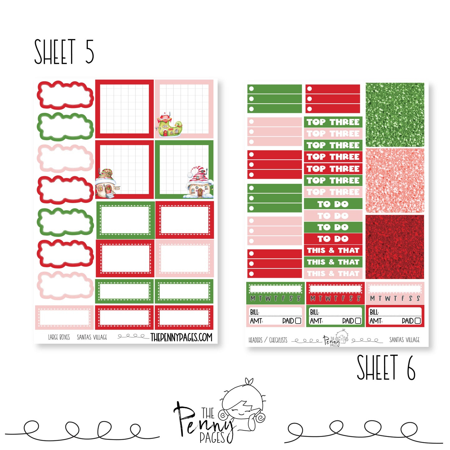 Santas Village - B6 vertical weekly kit