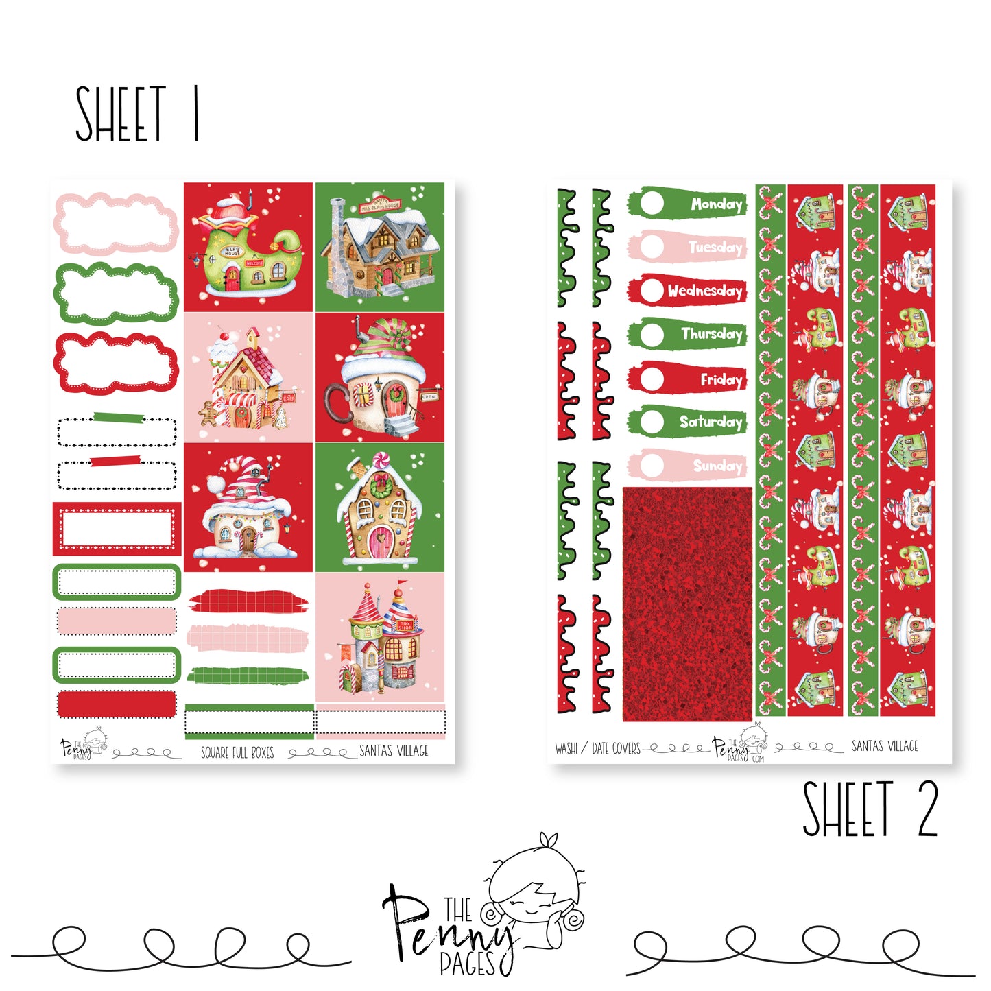 Santas Village - B6 vertical weekly kit