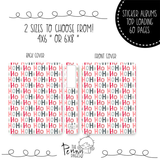 HO HO HO Grey and red - Sticker Album *Snowflake HOLO Available*