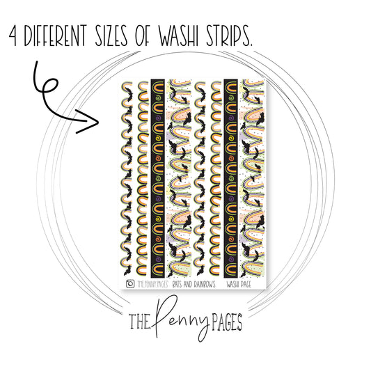 Bats and rainbows Large Washi