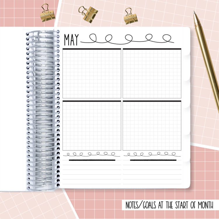 Green & Gold - A5 Wide Horizontal Weekly Planner